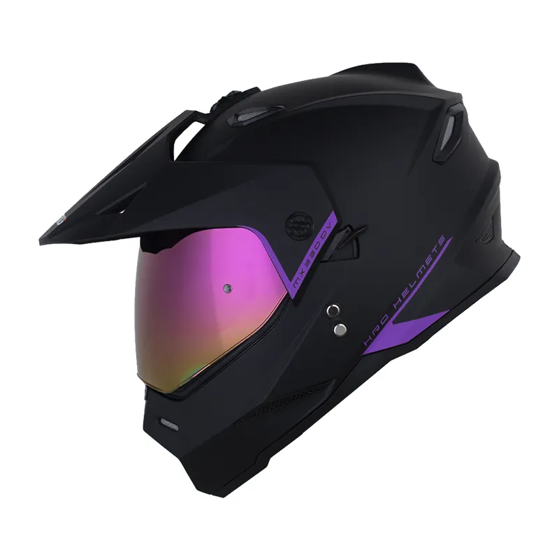 CASCO HRO MX330 SOLID NEGRO MORADO