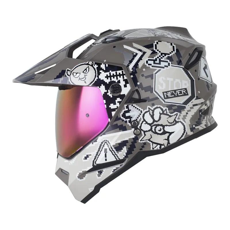 CASCO HRO MX330 PIXEL ON ARENA GRIS CLARO