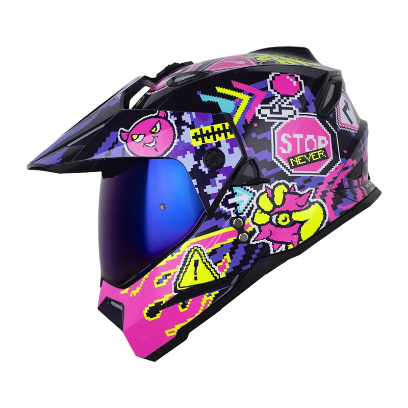 CASCO HRO MX330 PIXEL ON AZUL FUCSIA