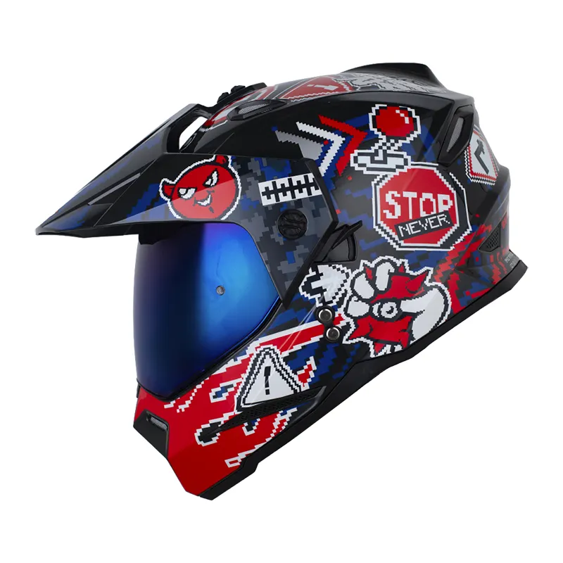 CASCO HRO MX330 PIXEL ON AZUL ROJO