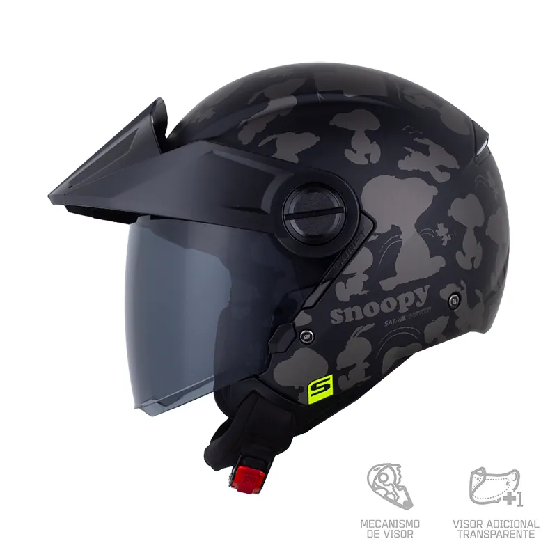CASCO SHAFT 212 SNOOPY NEGRO GRIS