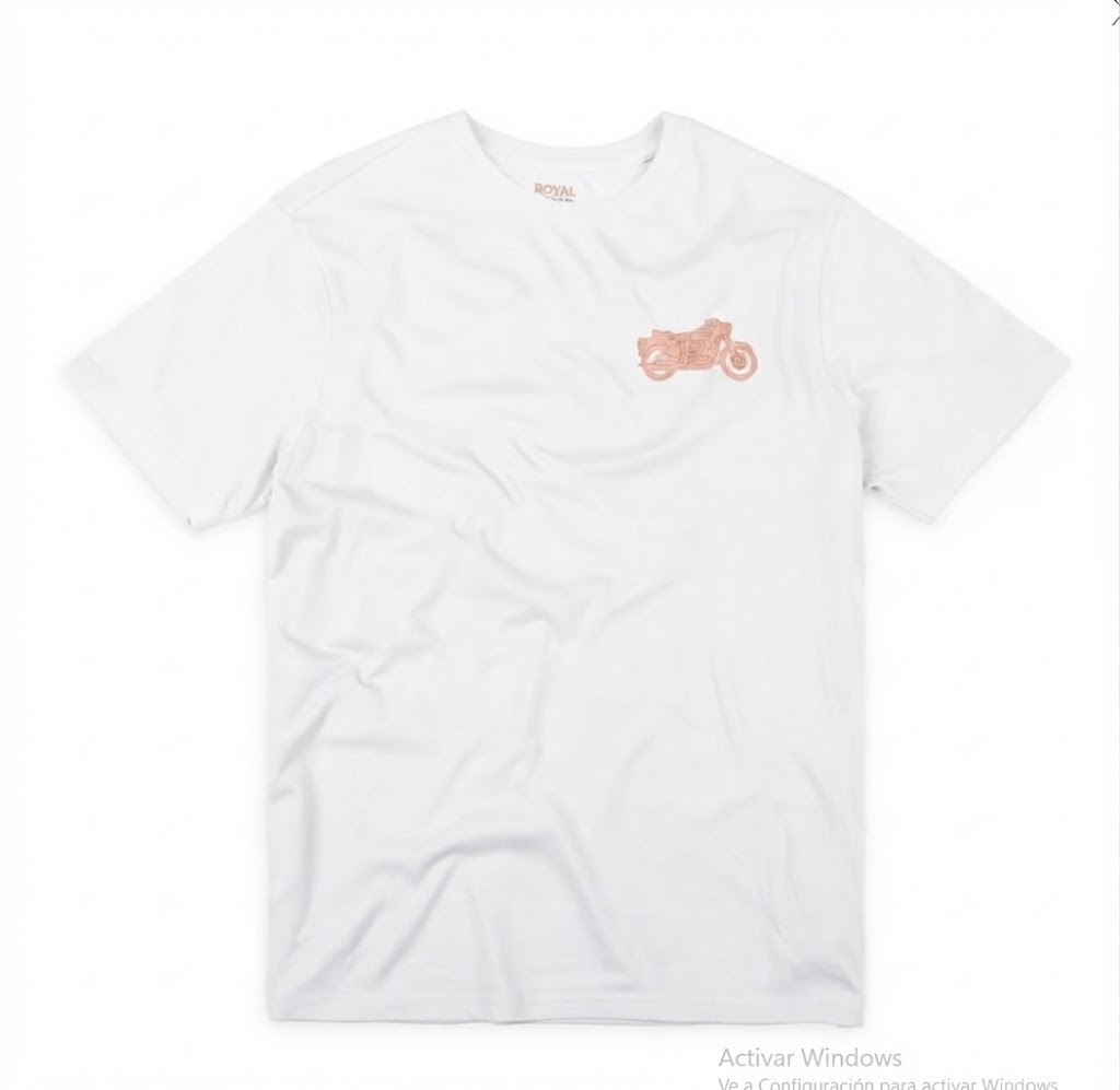 CAMISA ROYAL ENFIELD CHEST BULLET BLANCO