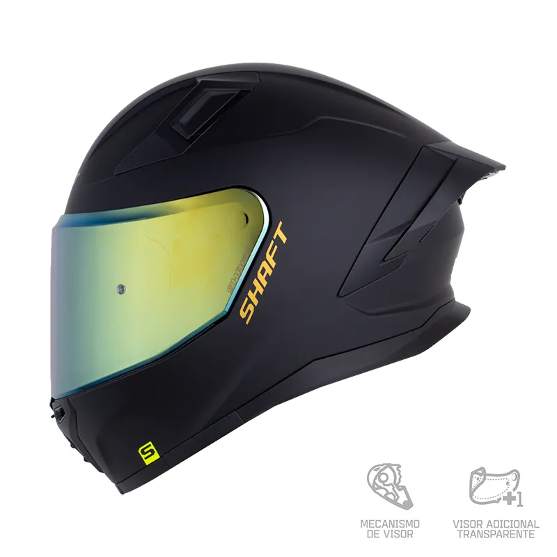 CASCO SHAFT 558 SOLID NEGRO DORADO