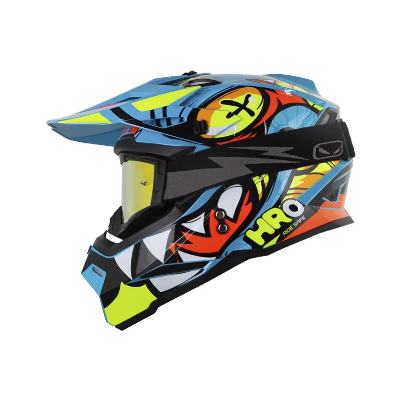 CASCO HRO MX03 RIOLU AZUL BRILLO