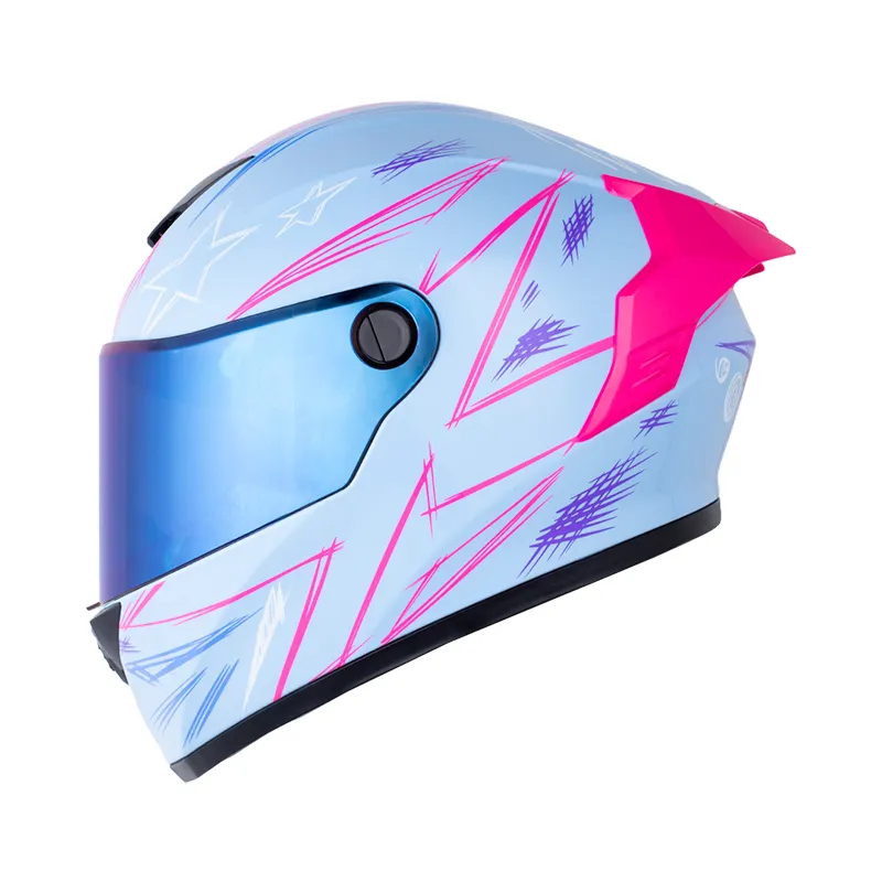 CASCO X-ONE 500 RS SCRAWL AZUL FUCSIA