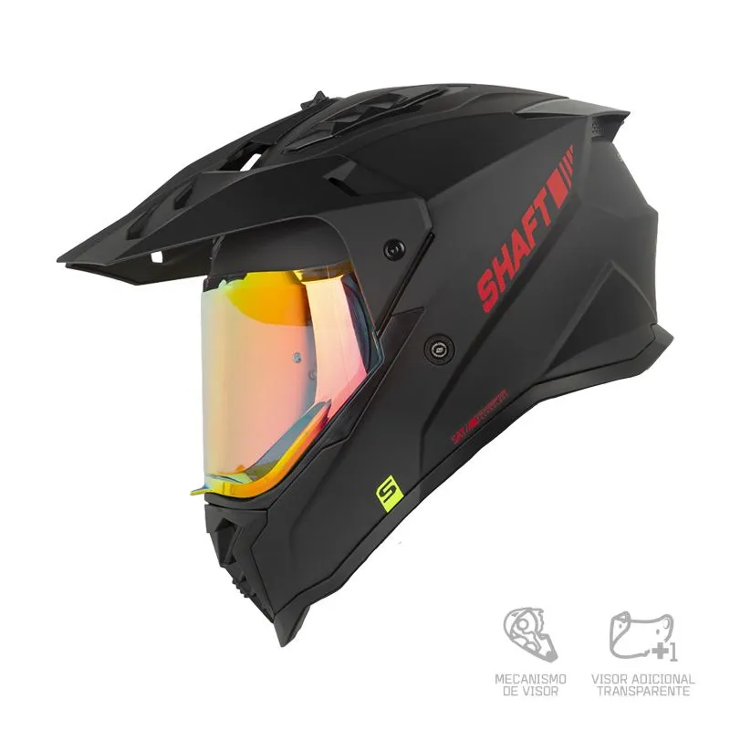 CASCO SHAFT MX360 SOLID NEGRO ROJO