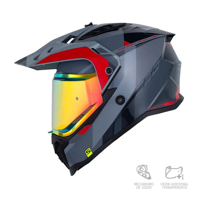 CASCO SHAFT MX360 KOSH GRIS ROJO