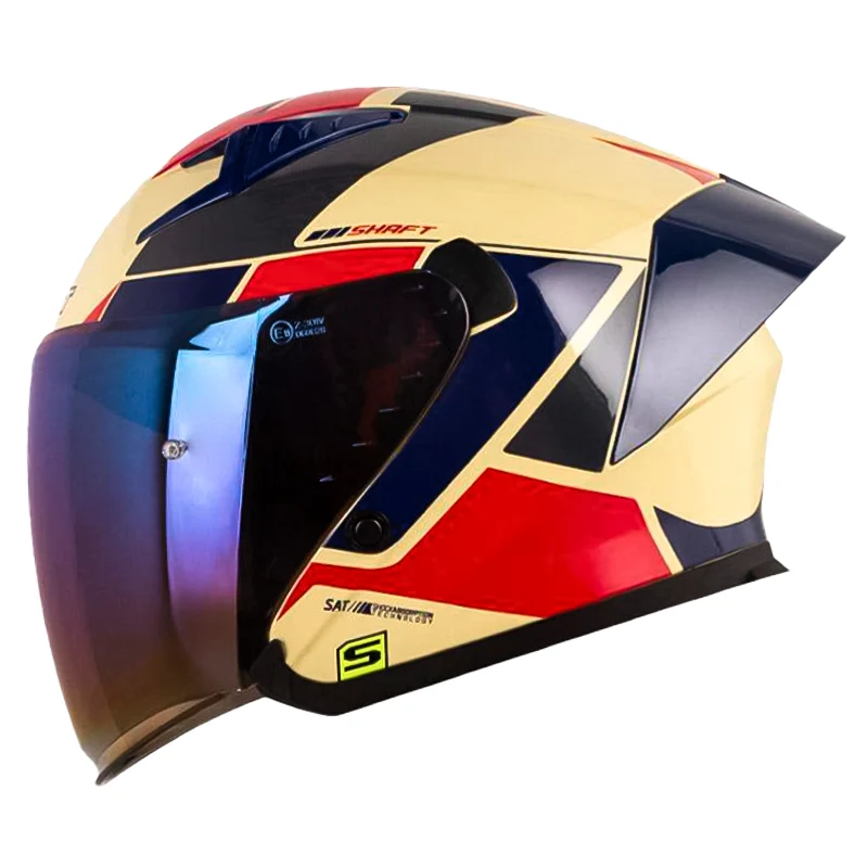 CASCO SHAFT 226 PARKER BEIGE ROJO BRILLO