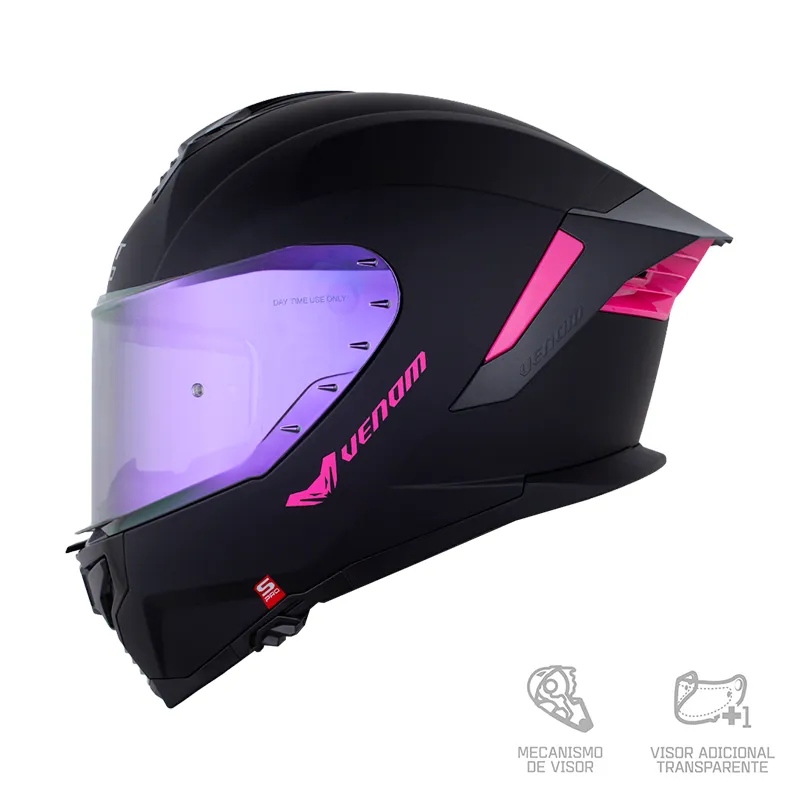 CASCO SHAFT PRO 609 VENOM SOLID NEGRO FUCSIA MATE