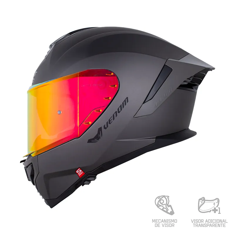 CASCO SHAFT PRO 609 VENOM SOLID GRIS OSCURO MATE