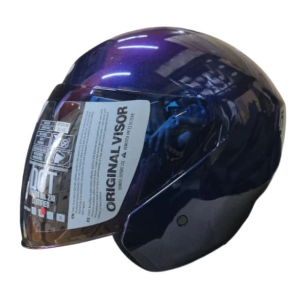 CASCO TECH T10 SOLID CAMALEON MORADO BRILLO