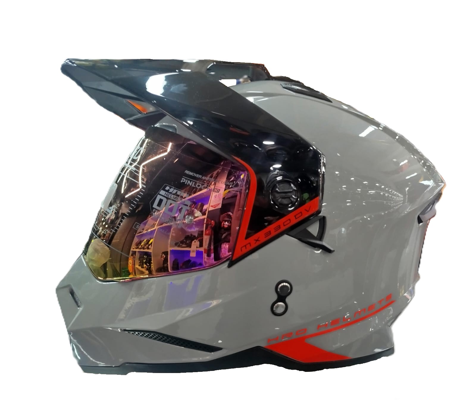 CASCO HRO MX330DV SOLID GRIS NARANJA